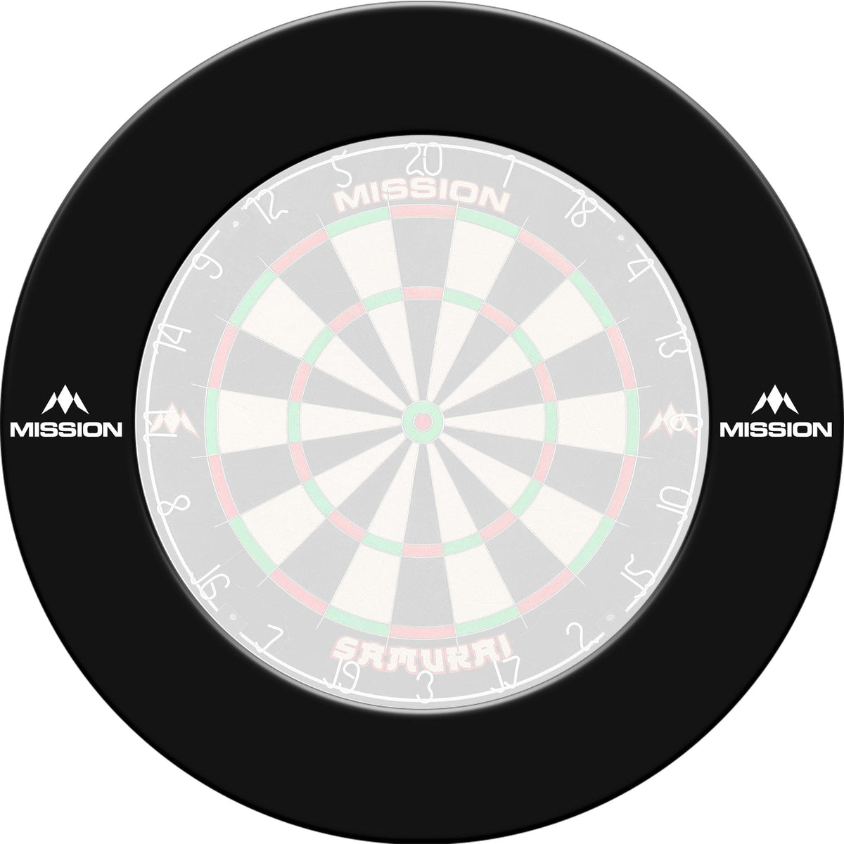 Mission Dartboard Surround - Pro - Heavy Duty - with Logo Black