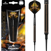 Scorpion Darts - Soft Tip - 90% Tungsten - Black & Gold Electro