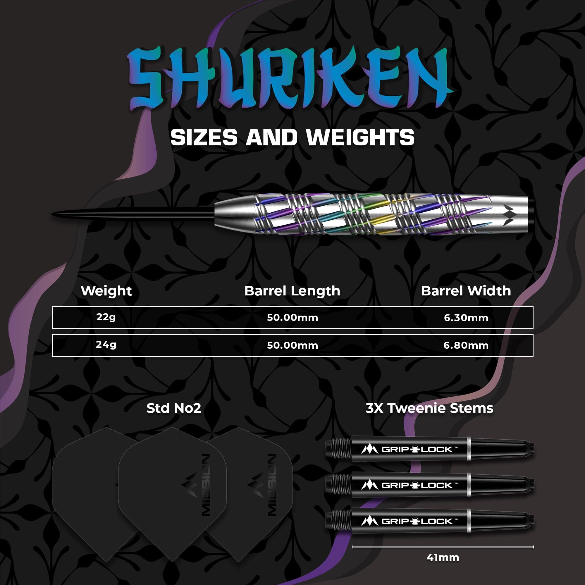 Mission Shuriken Darts - Steel Tip - 90% Tungsten