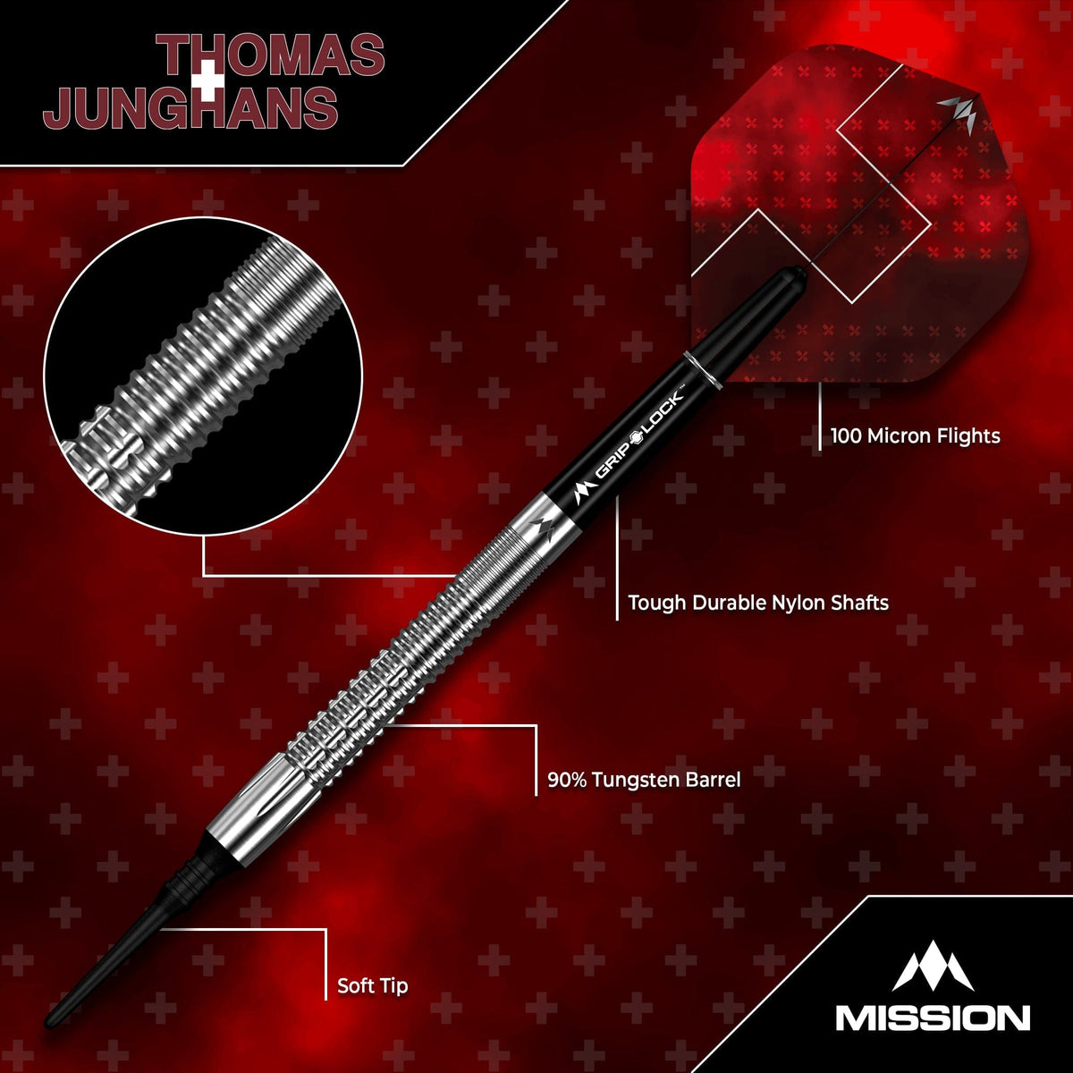Mission Thomas Junghans Darts - Soft Tip - 90% Tungsten 20g