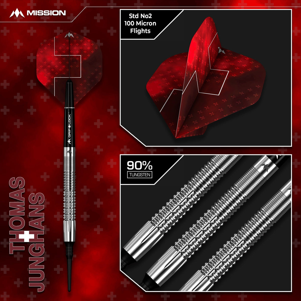 Mission Thomas Junghans Darts - Soft Tip - 90% Tungsten 20g