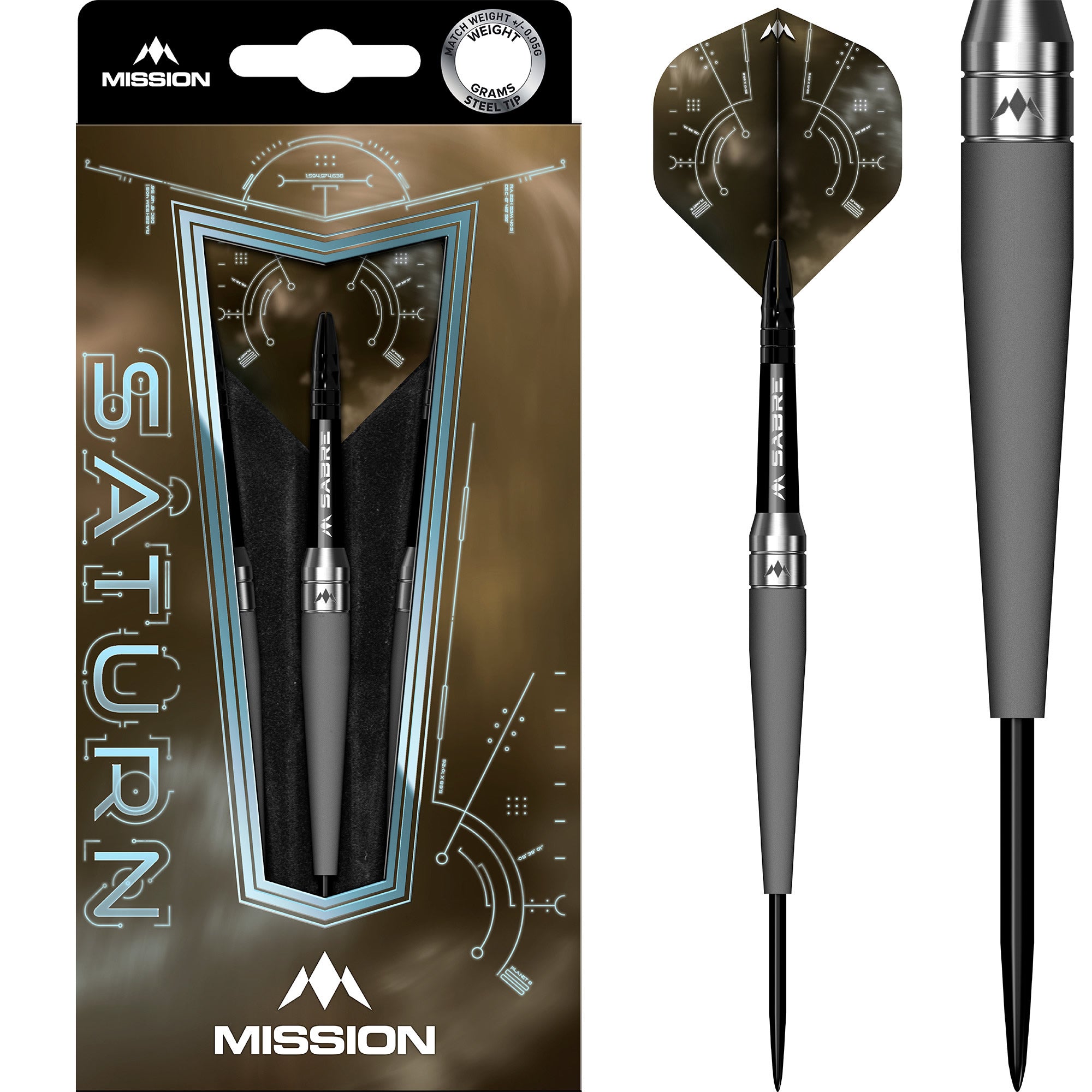 Mission Saturn Darts - Steel Tip - 90% Tungsten - Titan – Mission Darts