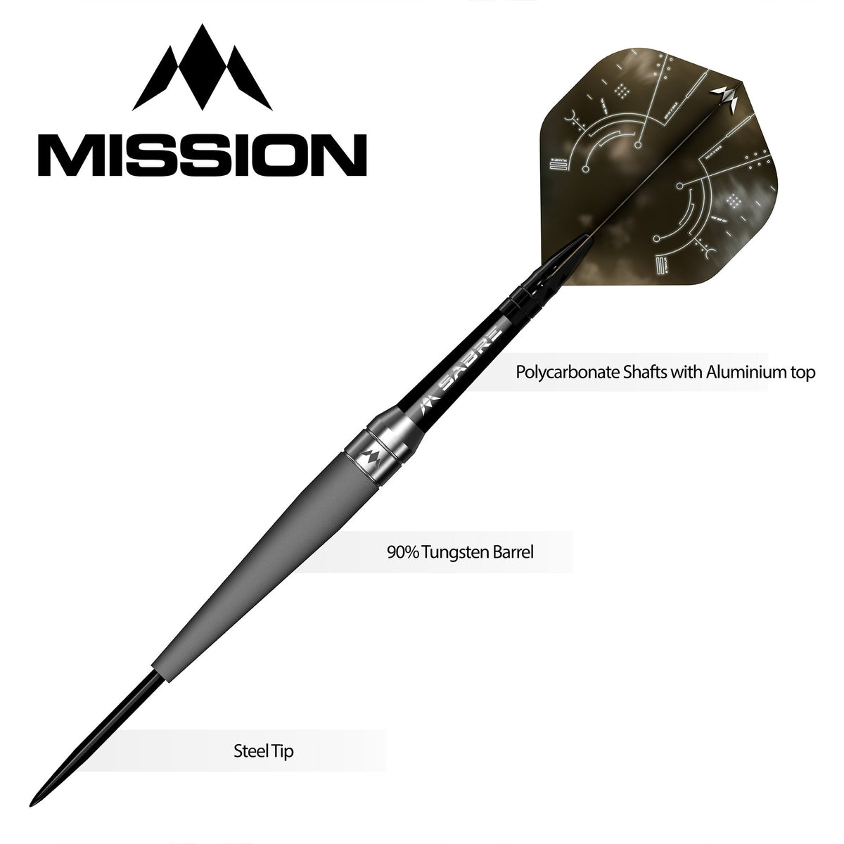 Saturn Darts - Steel Tip - 90% Tungsten - Titan