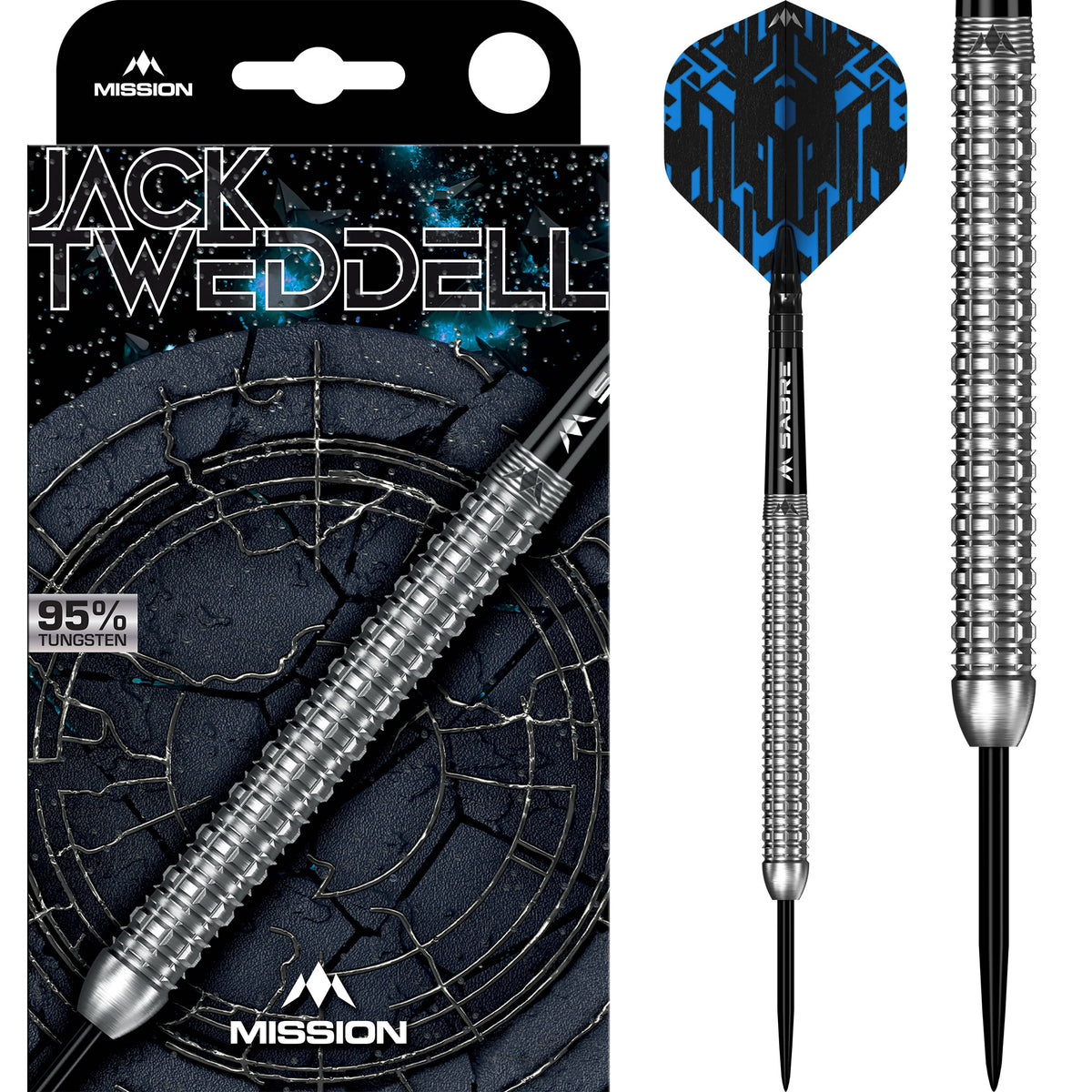 Jack Tweddell Darts - Steel Tip - 95% Tungsten -  Silver
