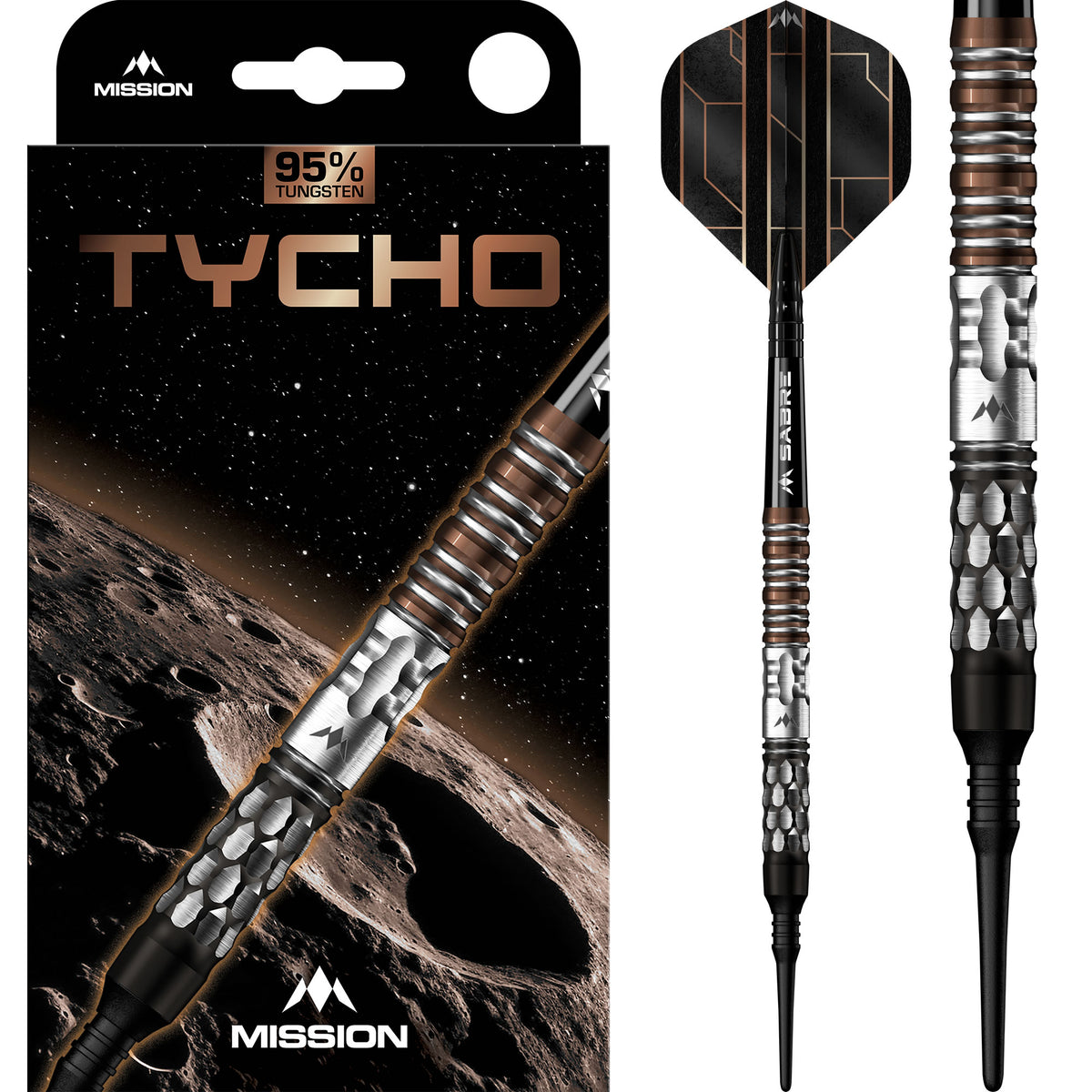 Tycho Darts - Soft Tip - 95% Tungsten - Black & Bronze PVD - 20g