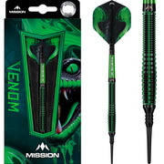 Venom Darts - Soft Tip - 90% Tungsten - Black & Green Electro