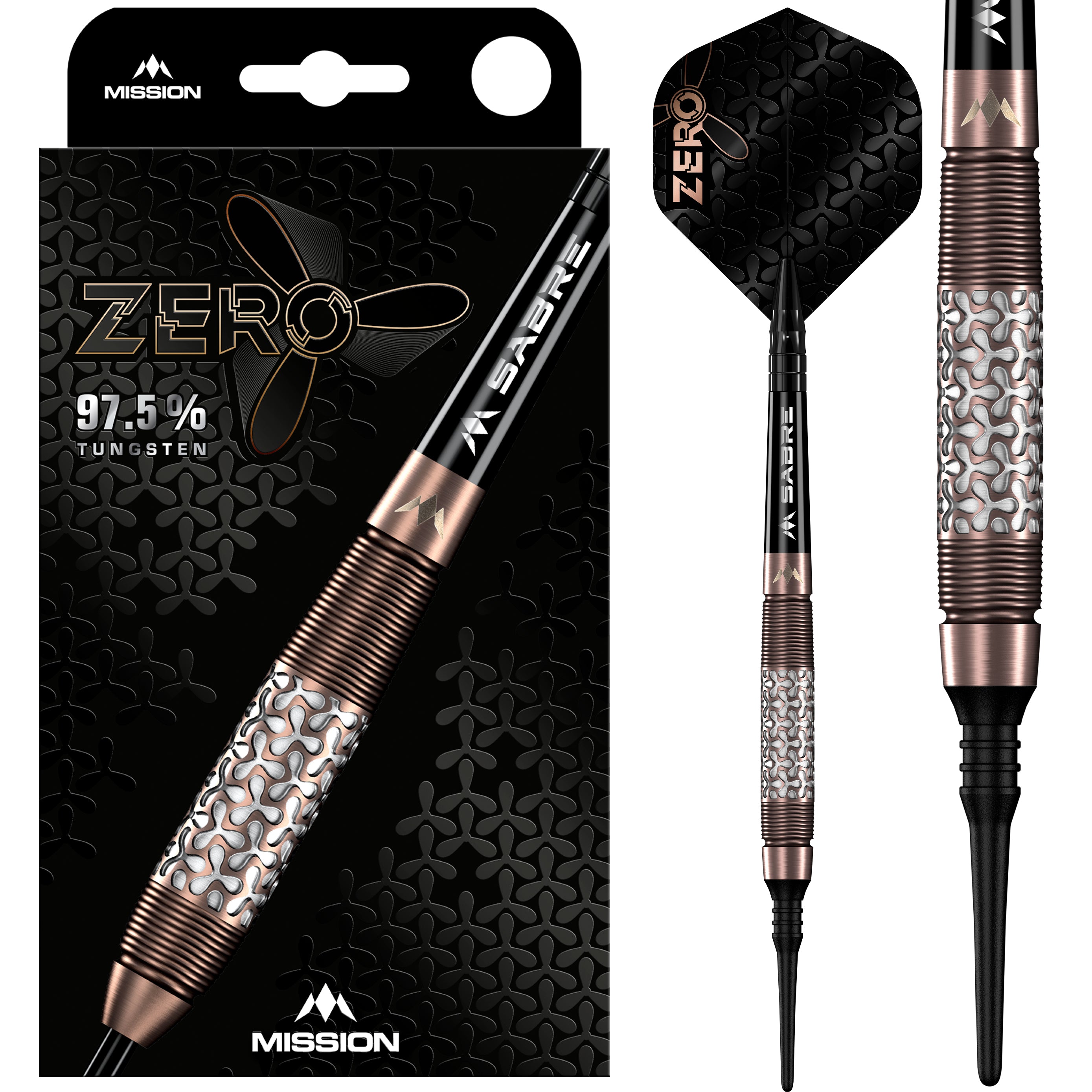 Mission Zero Soft Tip Tungsten Darts – 97.5% Tungsten – Bronze PVD