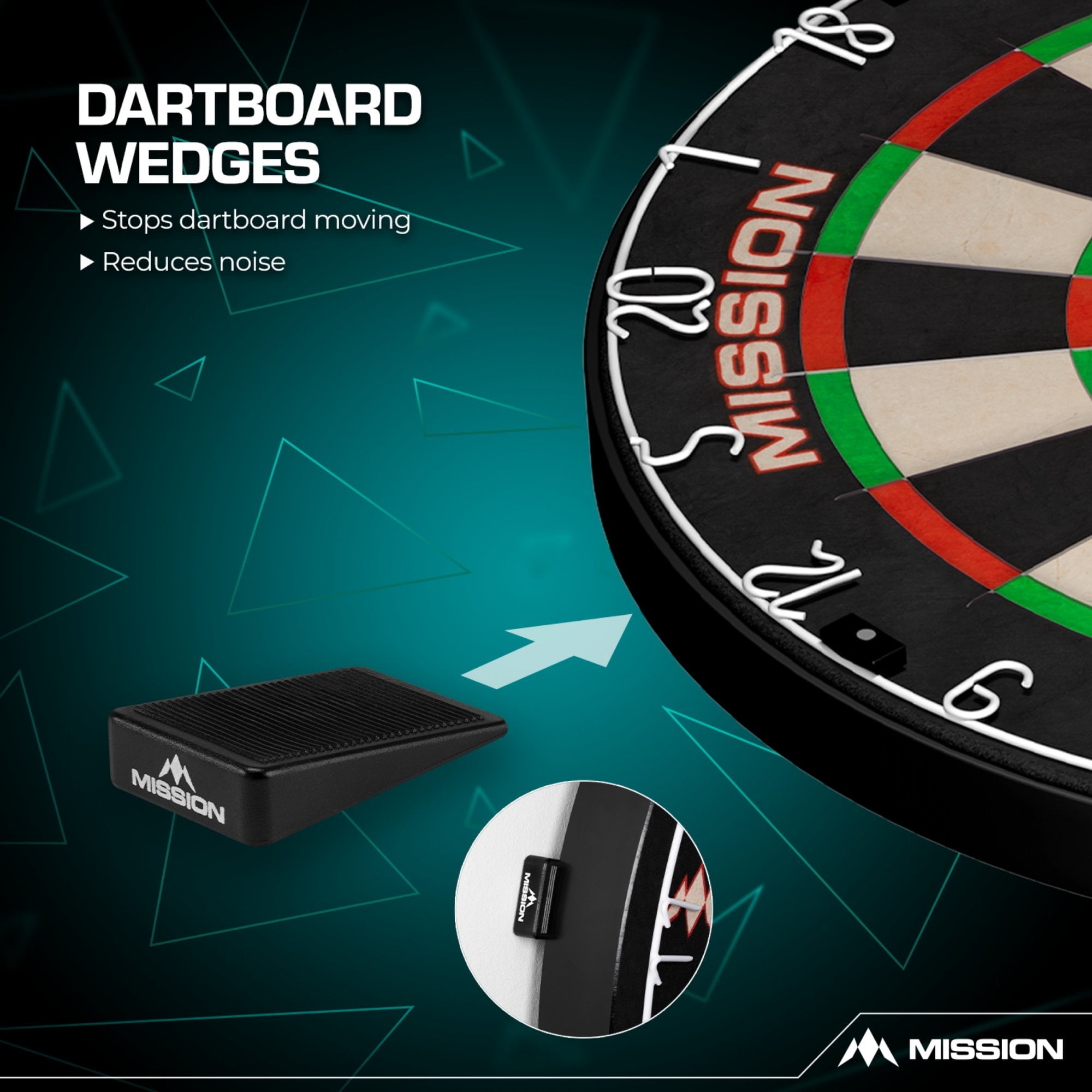 Mission Dartboard Wedges - Board Packer - Pack 8 - Black