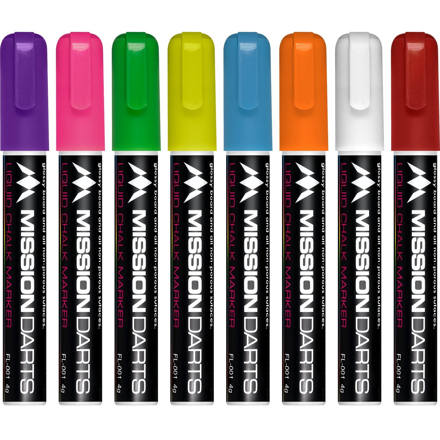 Mission - Liquid Chalk Pens - Dry Wipe - Pack 8 - Colours – Mission Darts