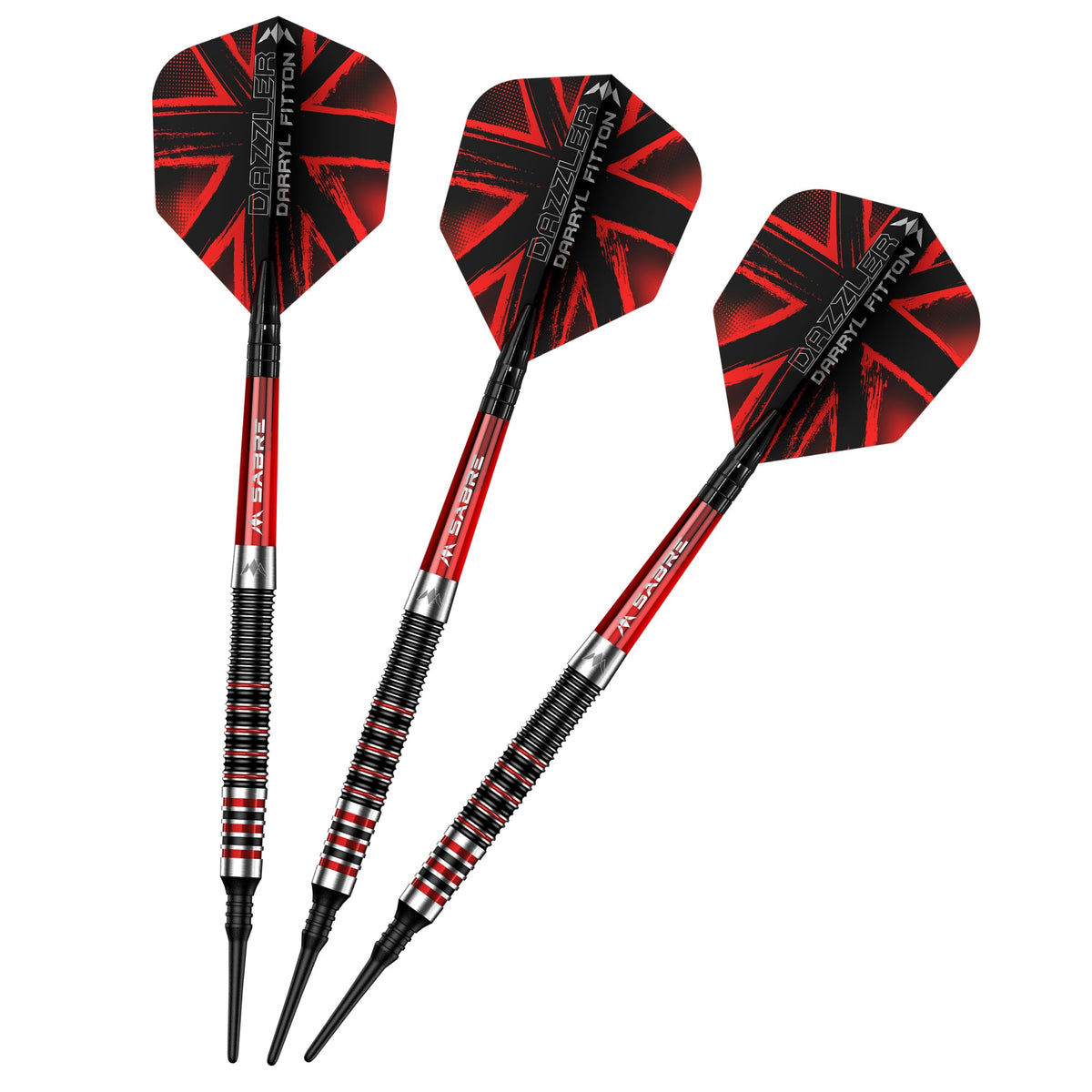 Darryl Fitton Darts - Soft Tip - Electro Black & Red - The Dazzler - 18g