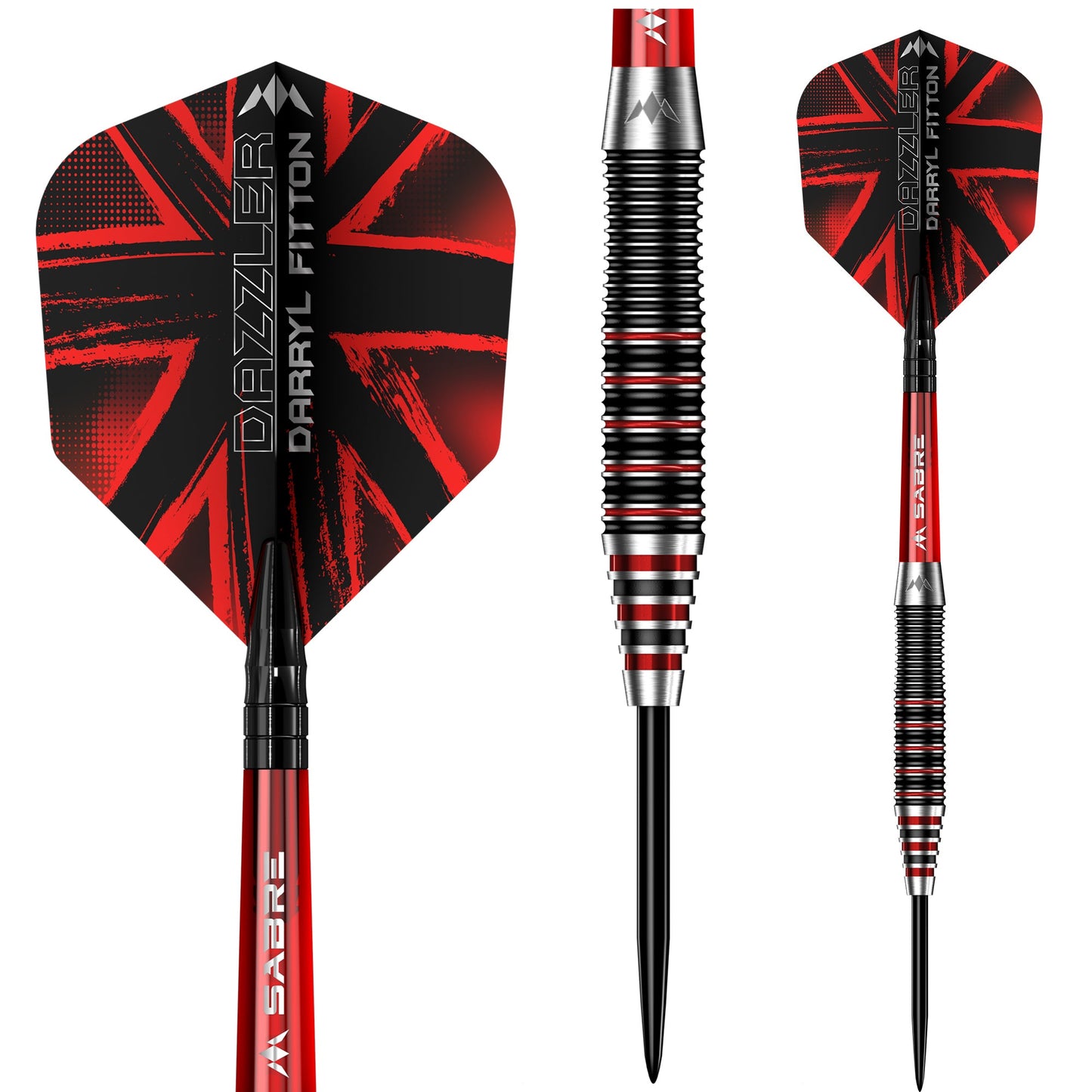 Mission Darryl Fitton Darts - Steel Tip - Electro Black & Red - The Dazzler