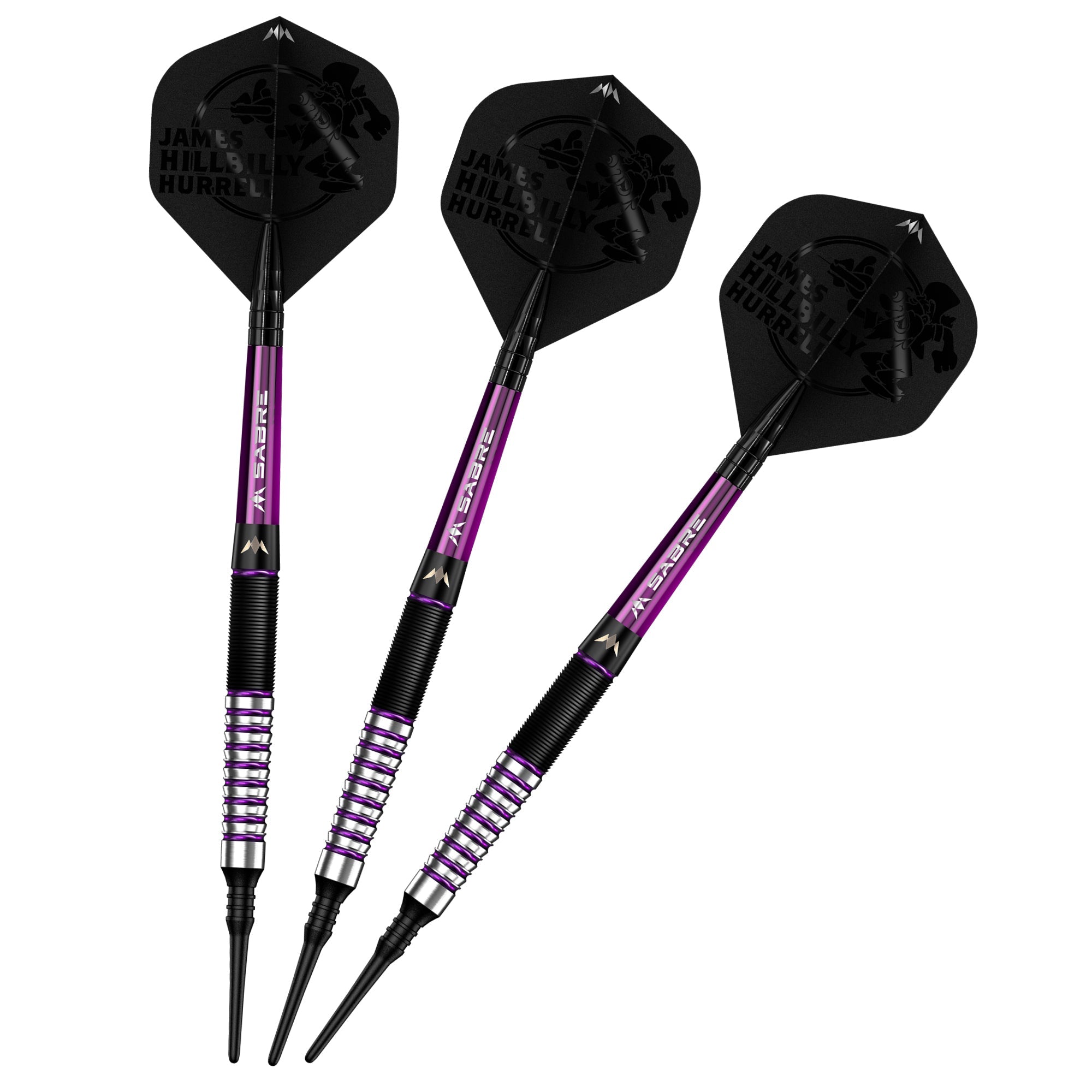 Mission James Hurrell Darts - Soft Tip - Hillbilly - Black & Purple - 18g