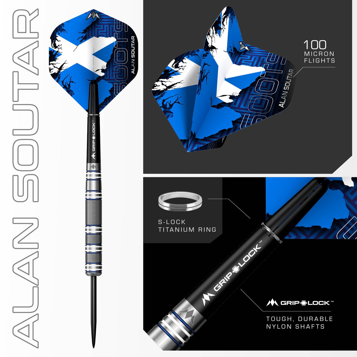 Alan Soutar Darts - Steel Tip - Soots - Blue & White