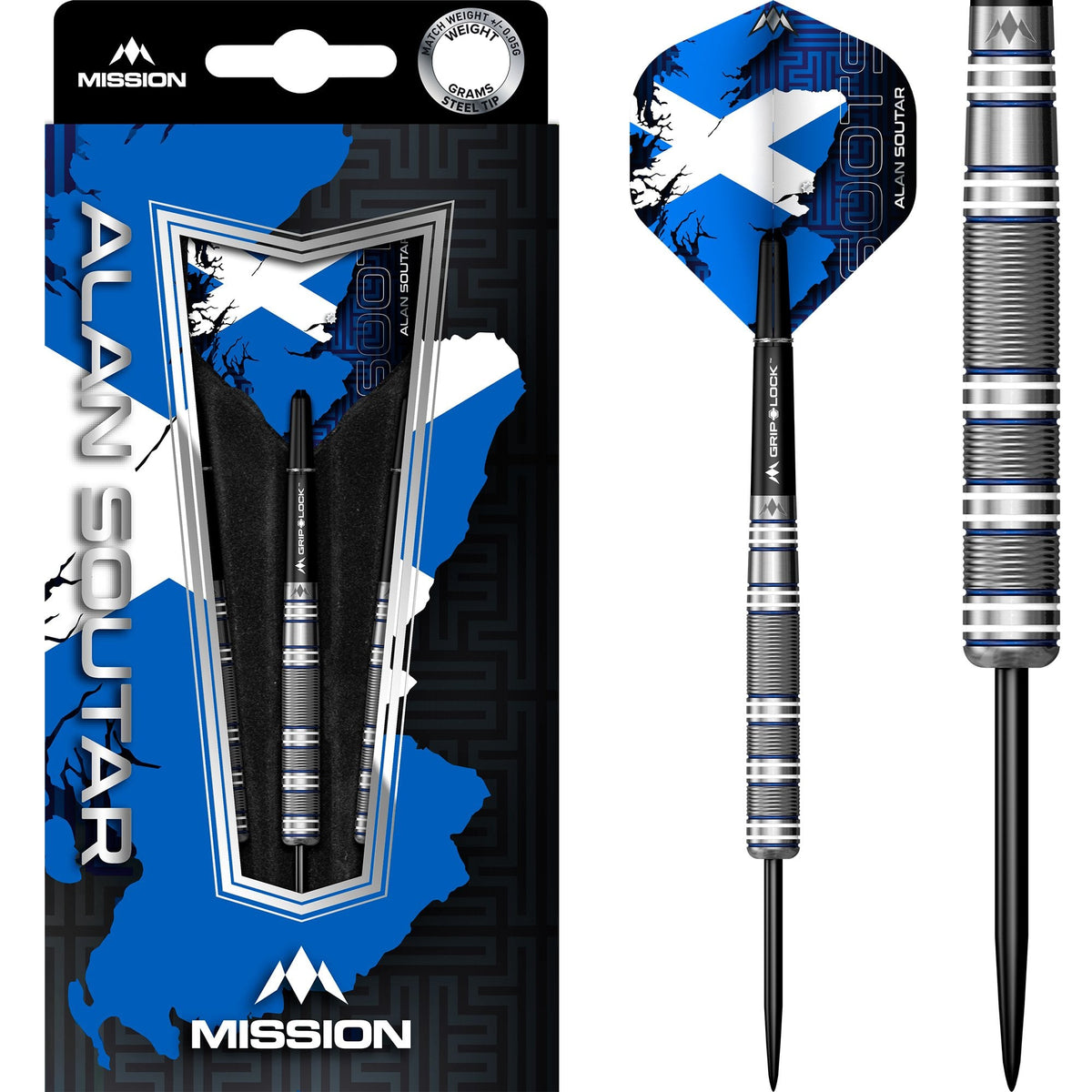Alan Soutar Darts - Steel Tip - Soots - Blue & White