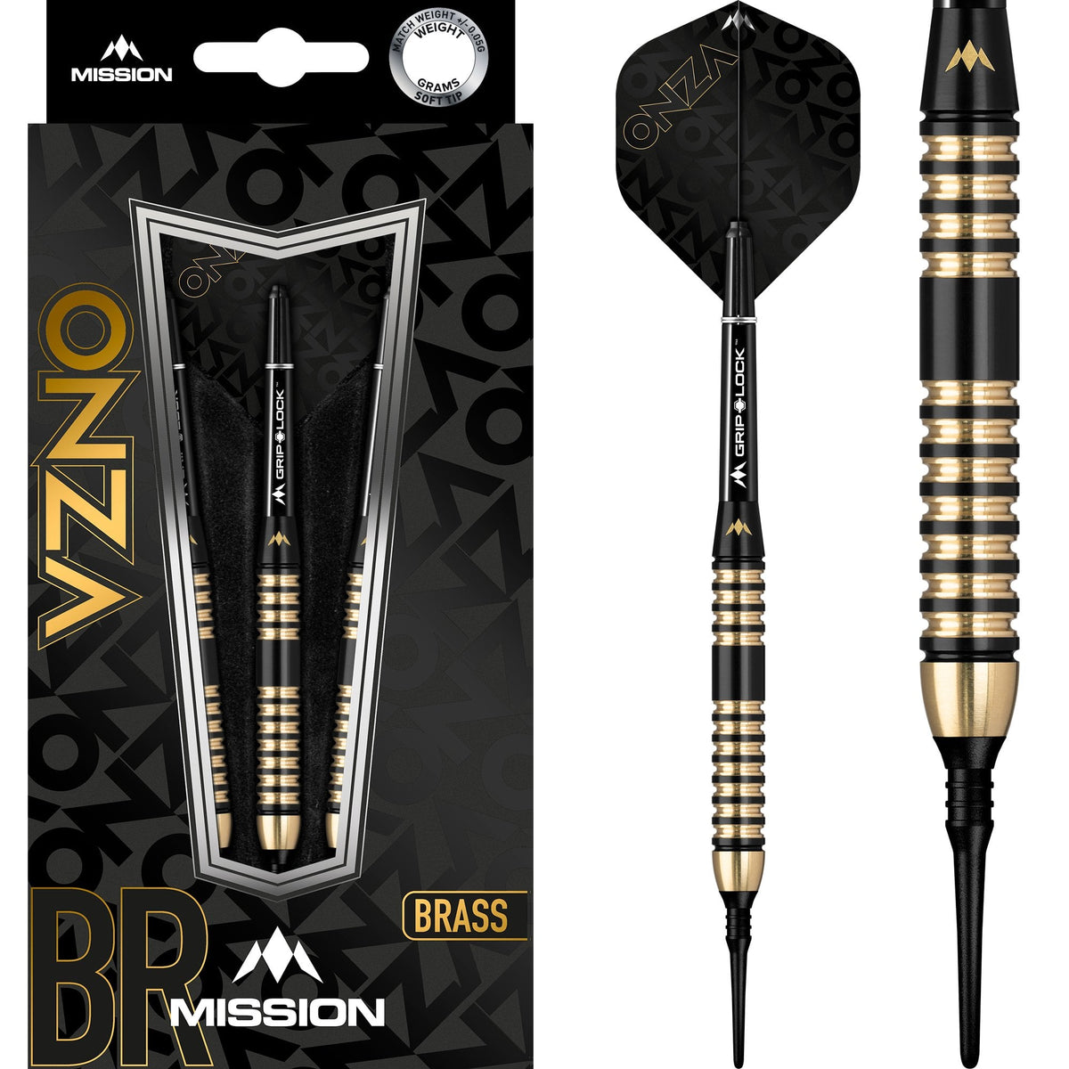 Onza Darts - Soft Tip Brass - M4 - Black & Gold