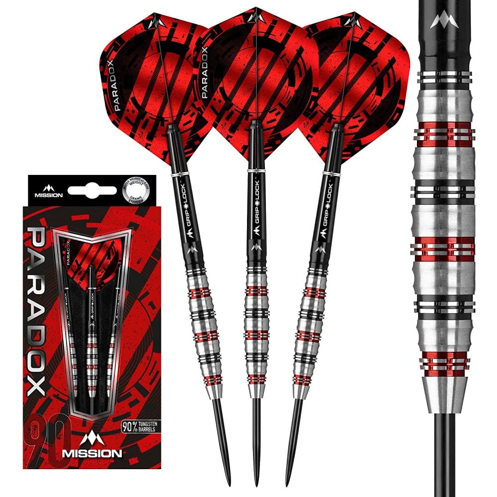 Mission Paradox Darts - Soft Tip - Straight - M1 - Electro Black & Red