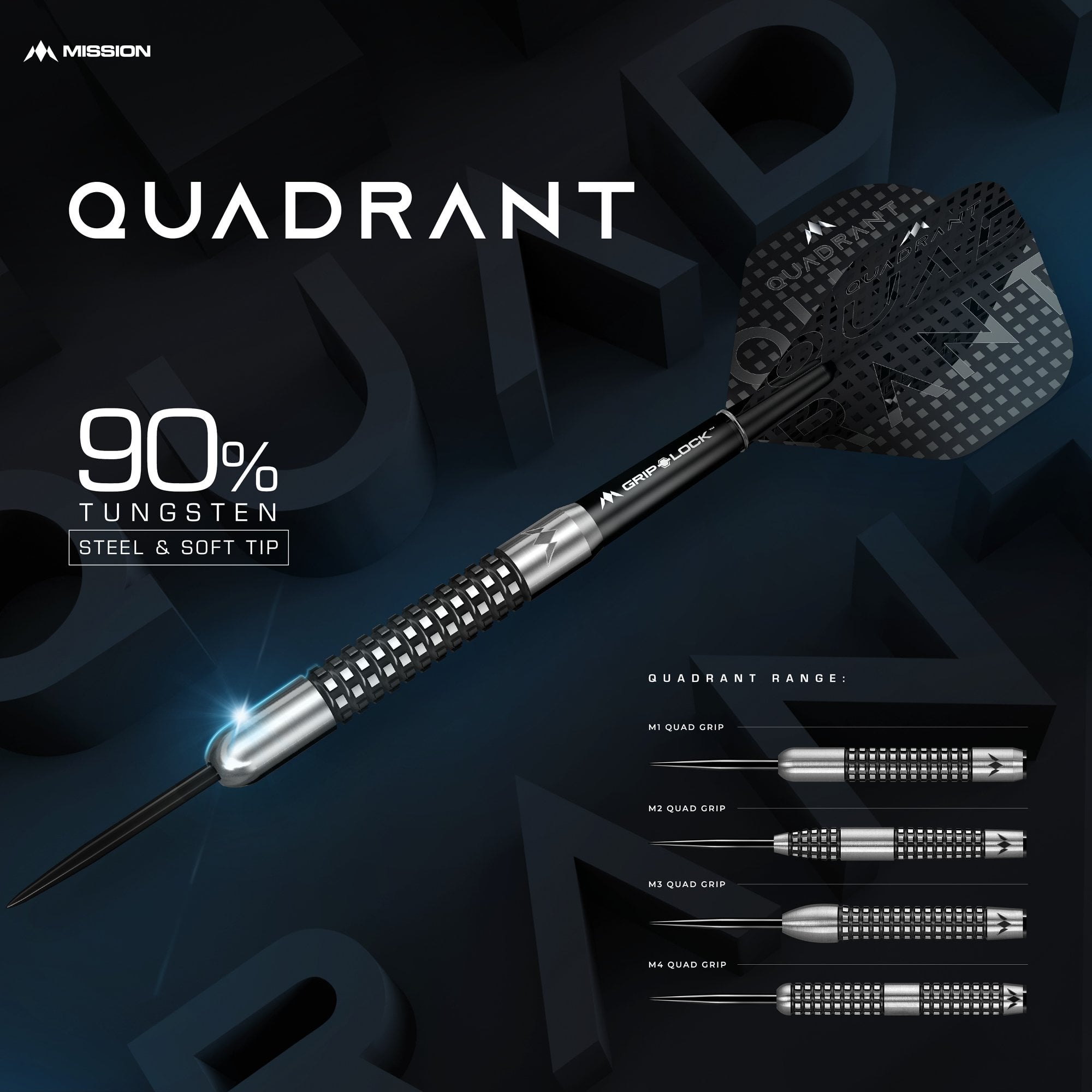 Mission Quadrant Darts - Soft Tip - M3 - Quad Grip