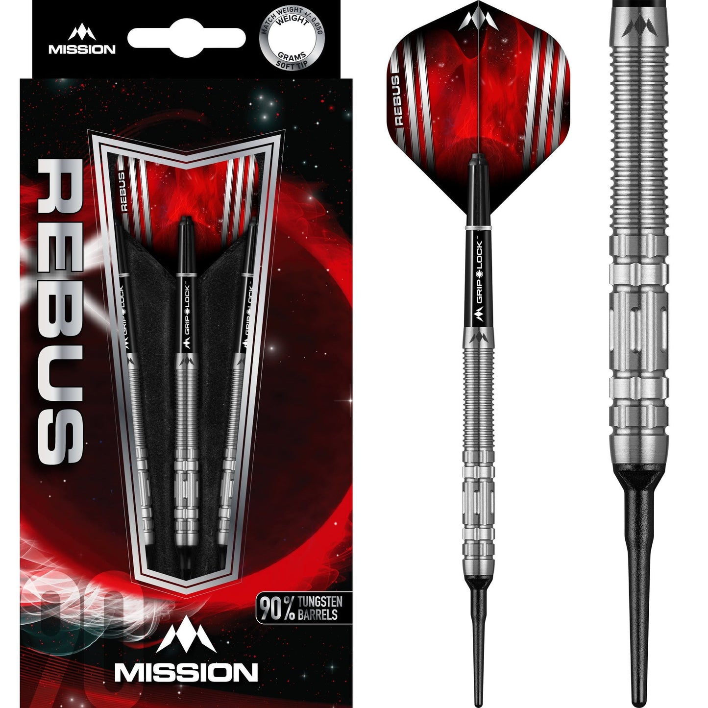 Mission Rebus Darts - Soft Tip - M1 - Rear Ring Grip