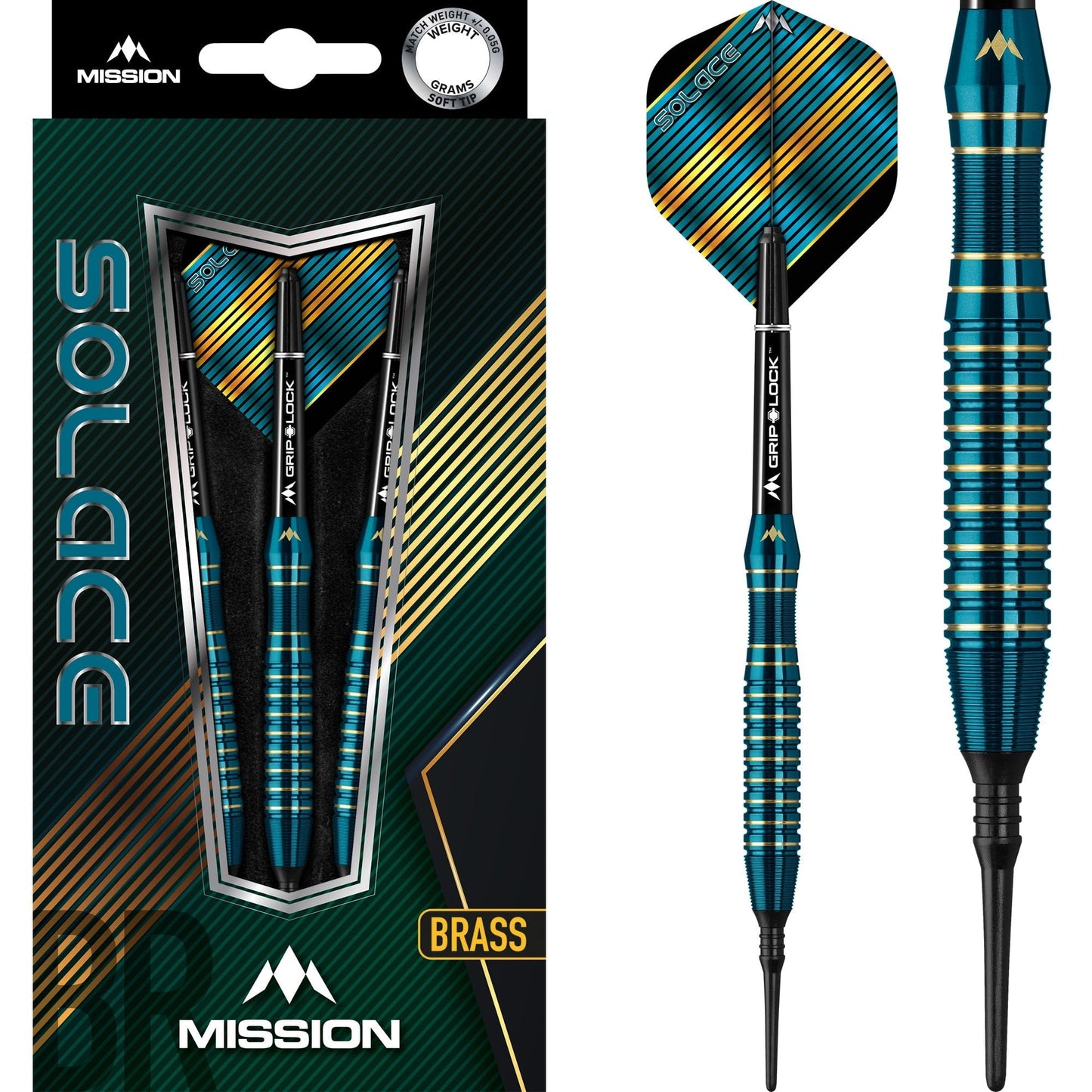 Mission Solace Darts - Soft Tip Brass - M1 - Dark Green