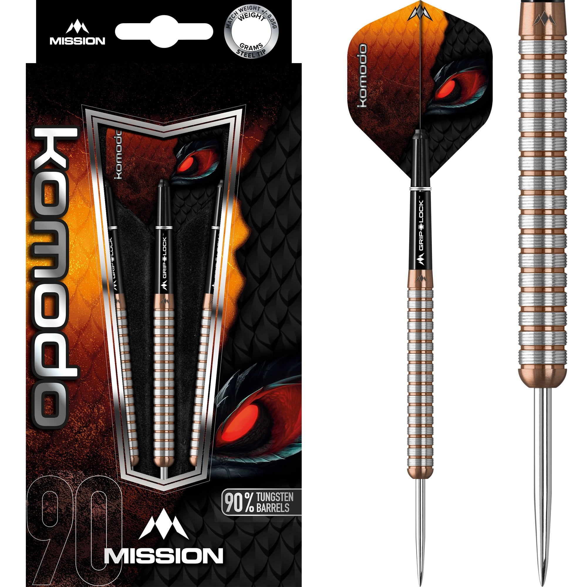 Mission Komodo GX Darts - Steel Tip - Micro - M1 - Rose Gold
