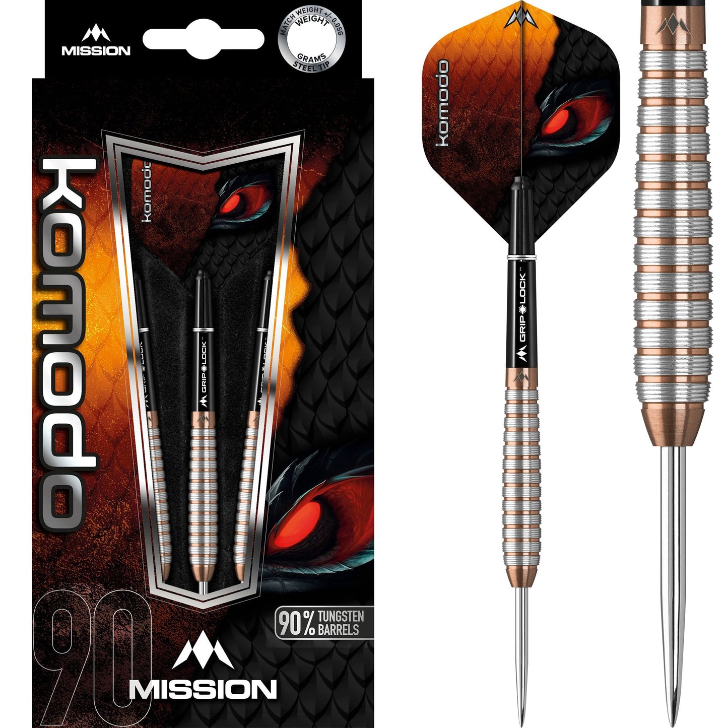 Mission Komodo GX Darts - Steel Tip - Micro - M2 - Rose Gold