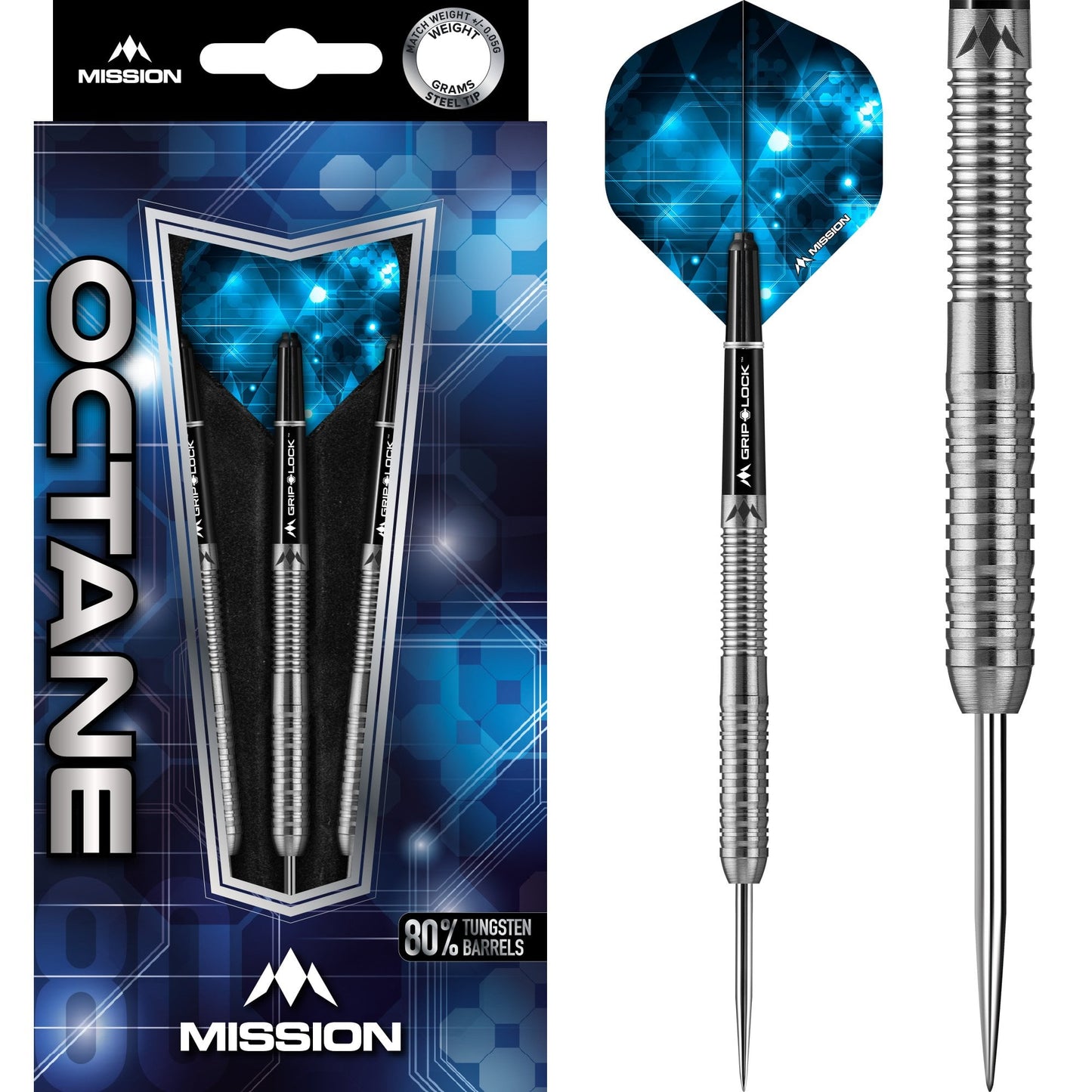 Mission Octane Darts - Steel Tip - M3 - Rear Ring Grip