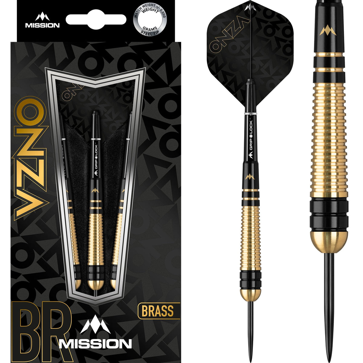 Onza Darts - Steel Tip Brass - M2 - Black & Gold