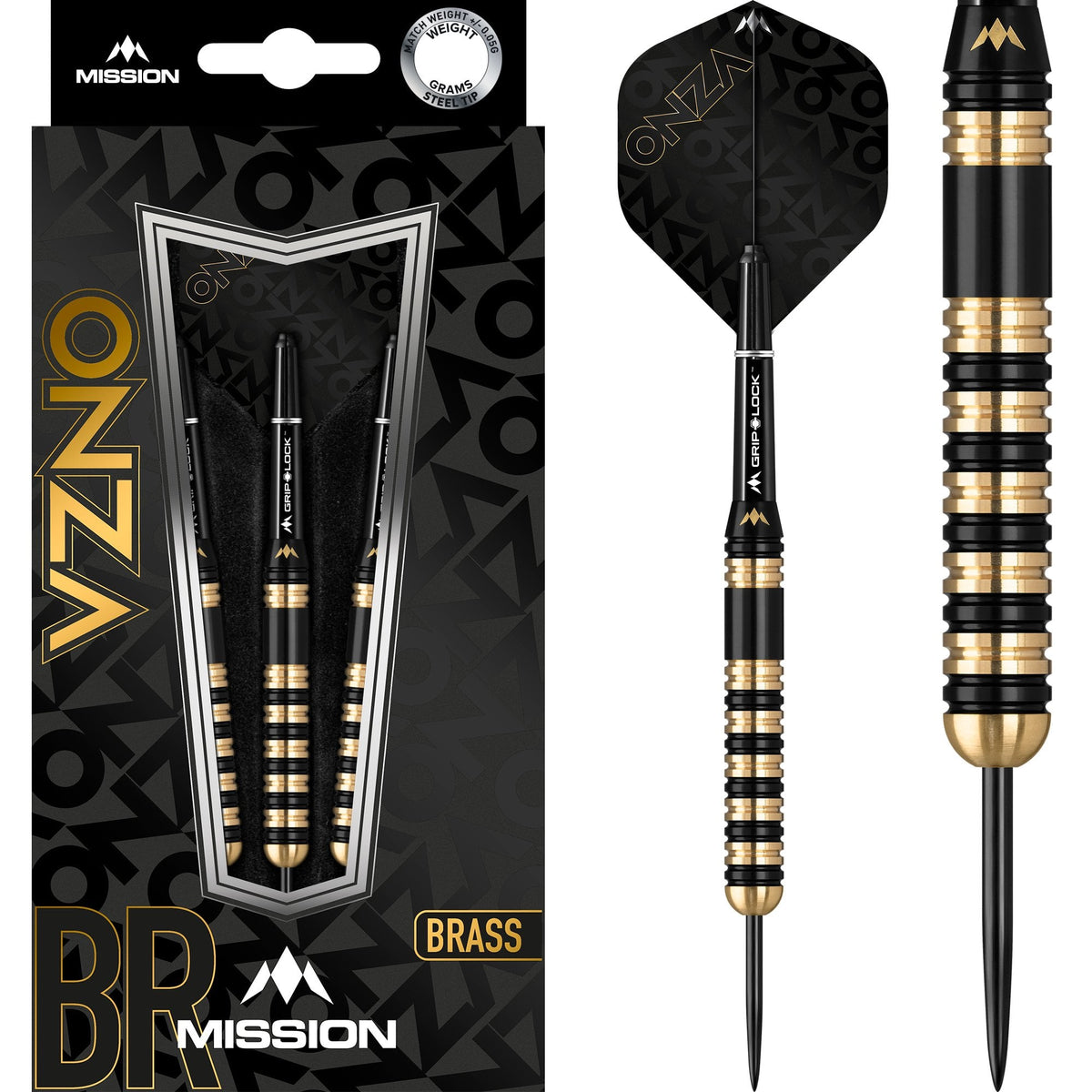 Onza Darts - Steel Tip Brass - M3 - Black & Gold