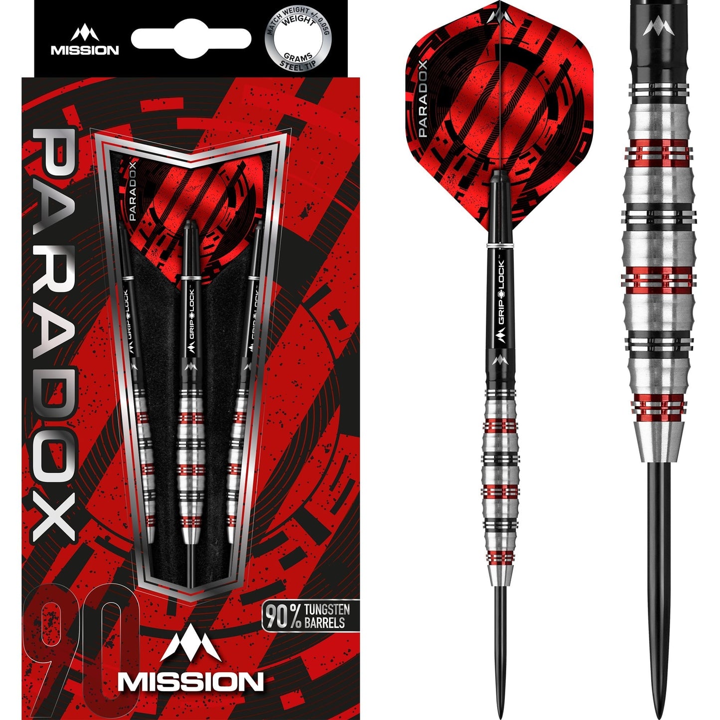 Mission Paradox Darts - Steel Tip - Curved - M2 - Electro Black & Red