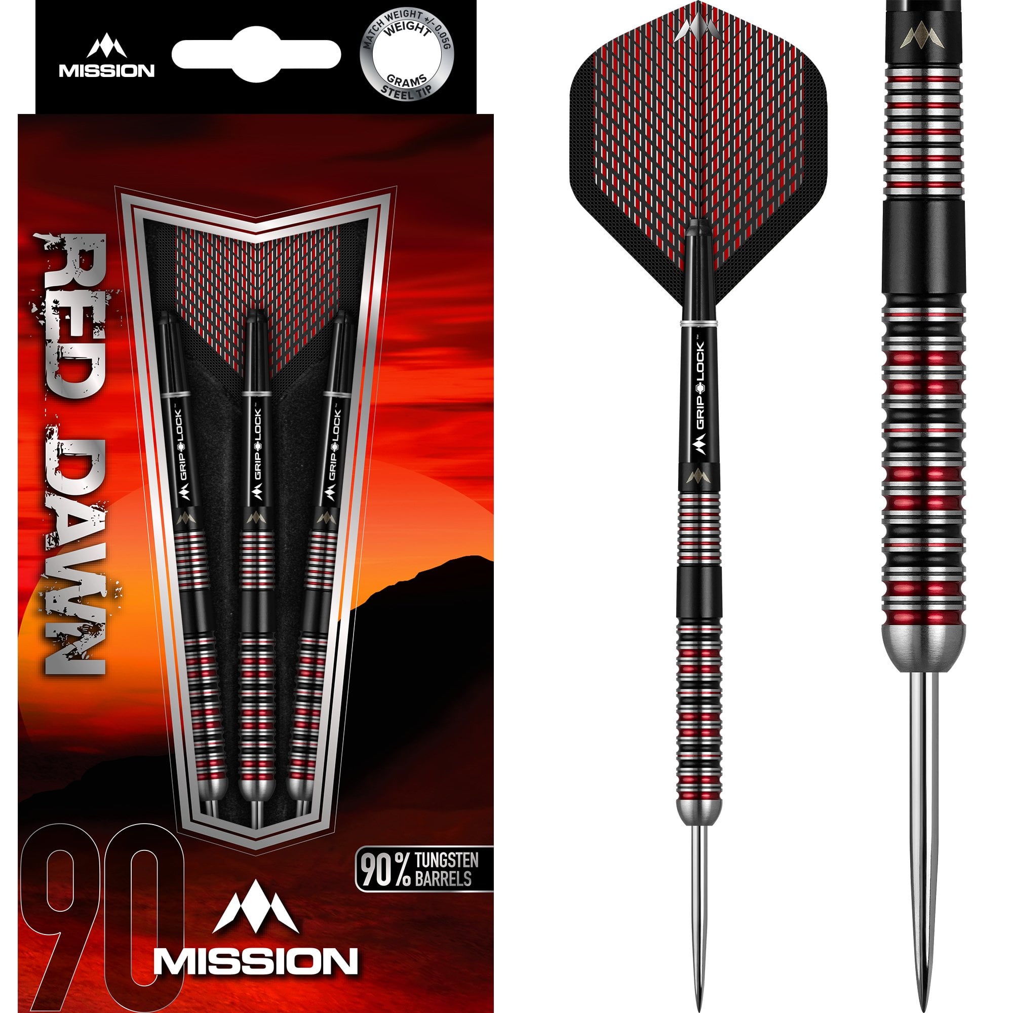 Mission Red Dawn Darts - Steel Tip - M1 - Straight Ring