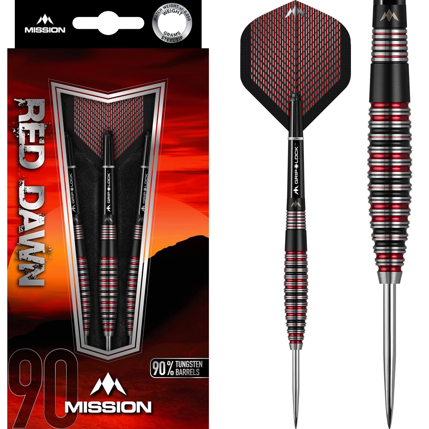 Mission Red Dawn Darts - Steel Tip - M3 - Curved