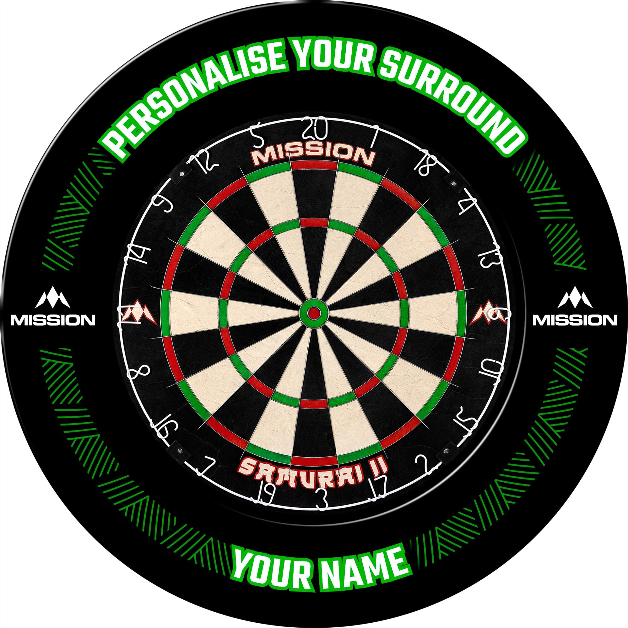 Mission Dartboard Surround - Heavy Duty - Design Collection - Green Reach