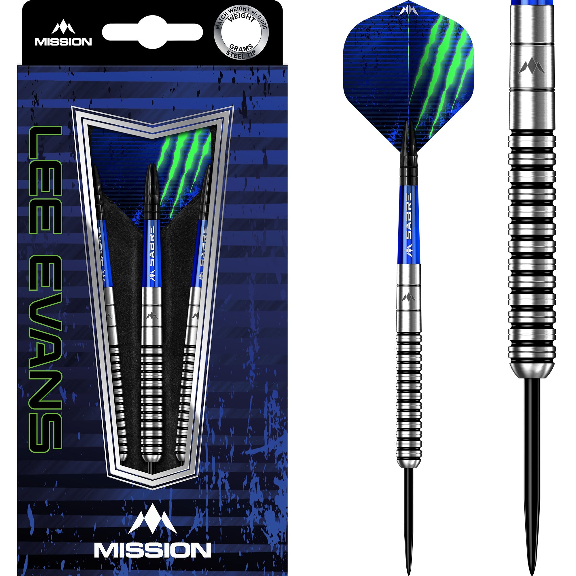 Mission Lee Evans Darts - Steel Tip - Electro Black