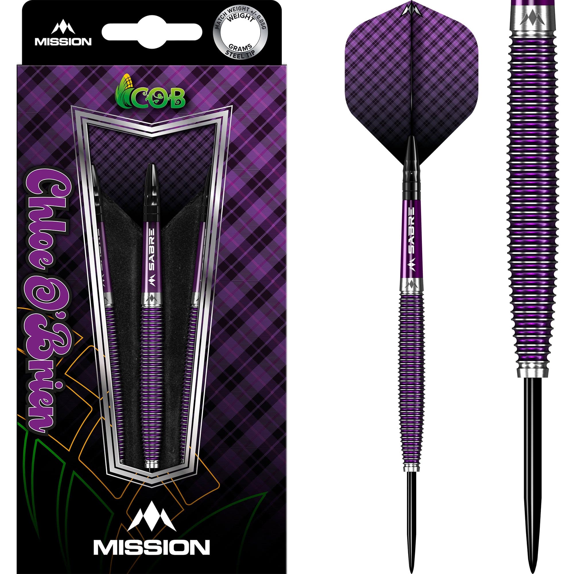 Mission Chloe OBrien Darts - Steel Tip - 95% - Electro Purple 23g