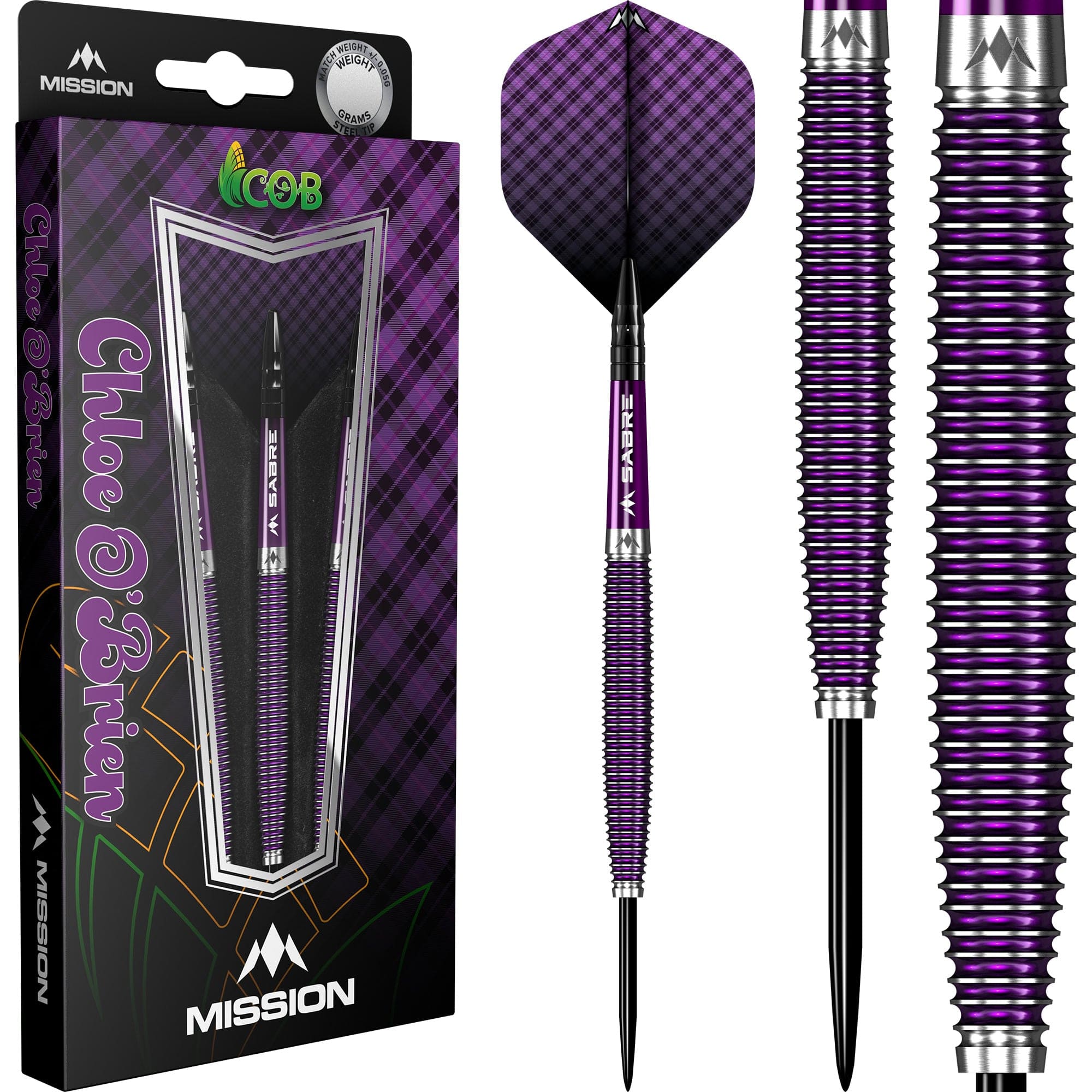Mission Chloe OBrien Darts - Steel Tip - 95% - Electro Purple