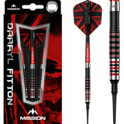 Darryl Fitton Darts - Soft Tip - Electro Black & Red - The Dazzler - 18g