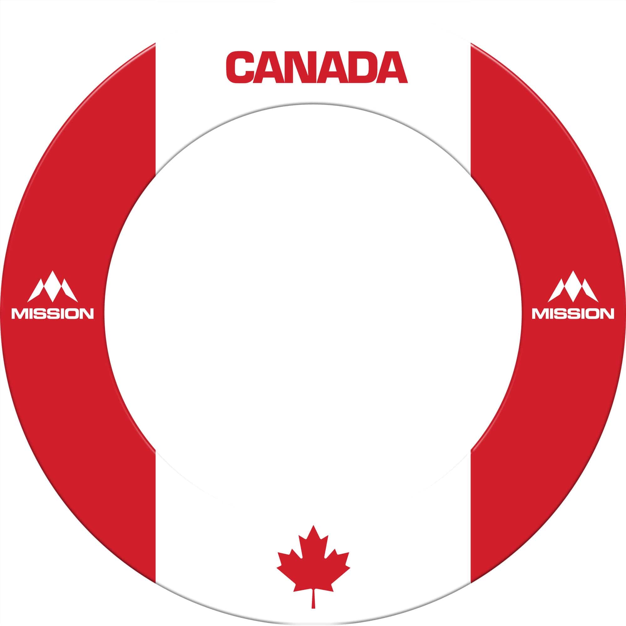 Mission Dartboard Surround - Canada Design - Flag Colours - Maple Leaf