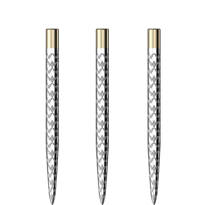 thumbnail image 2 of Mission Darts Laser Plus Steel Tip Points - Fan Mosaic Design, Silver 38mm For Enhanced Grip 2 of 6