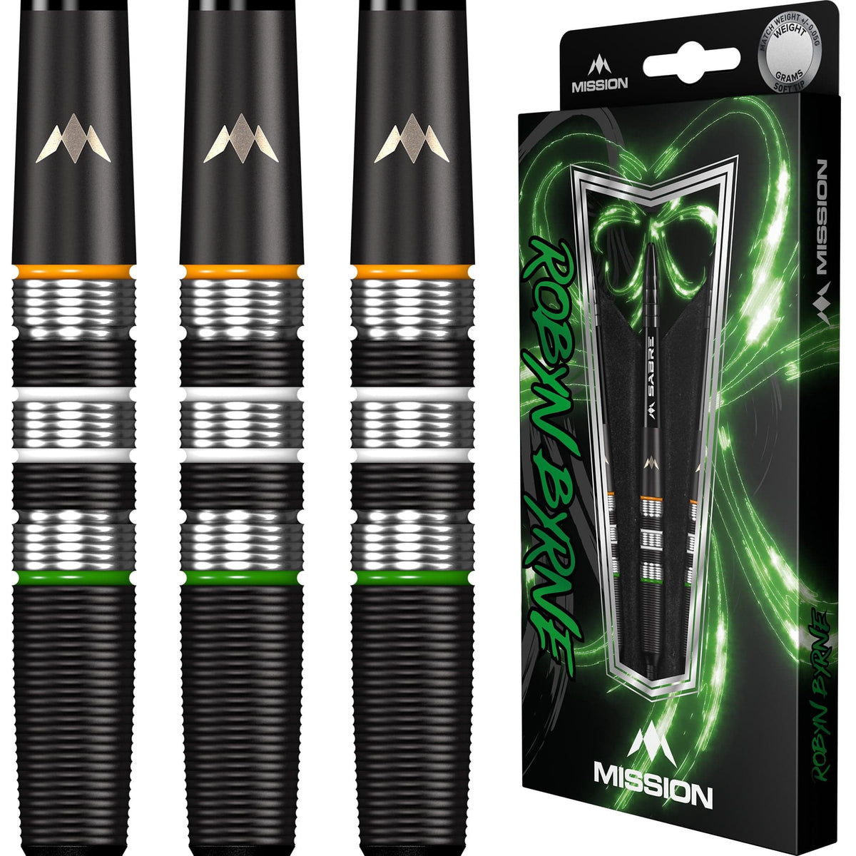 Mission Robyn Byrne Darts - Soft Tip - 90% - Black Titanium 18g