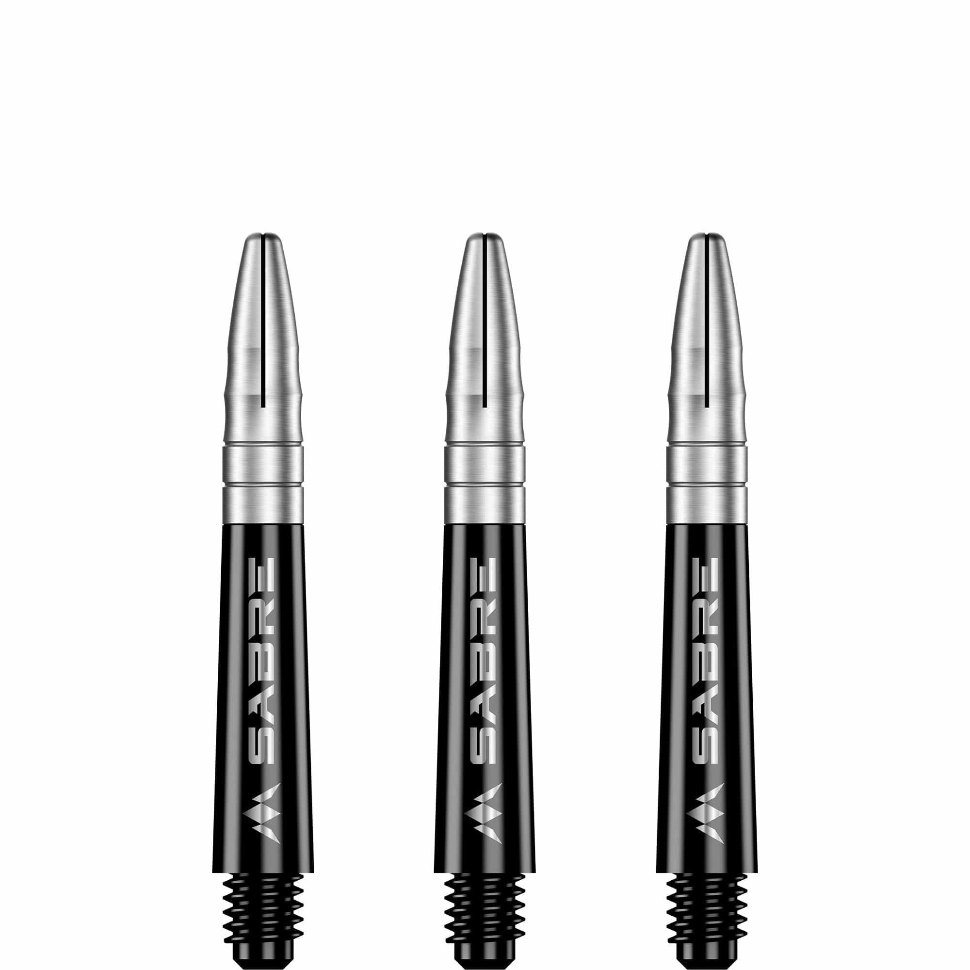 Mission Sabre Shafts - Polycarbonate Dart Stems - Black - Silver Top Short