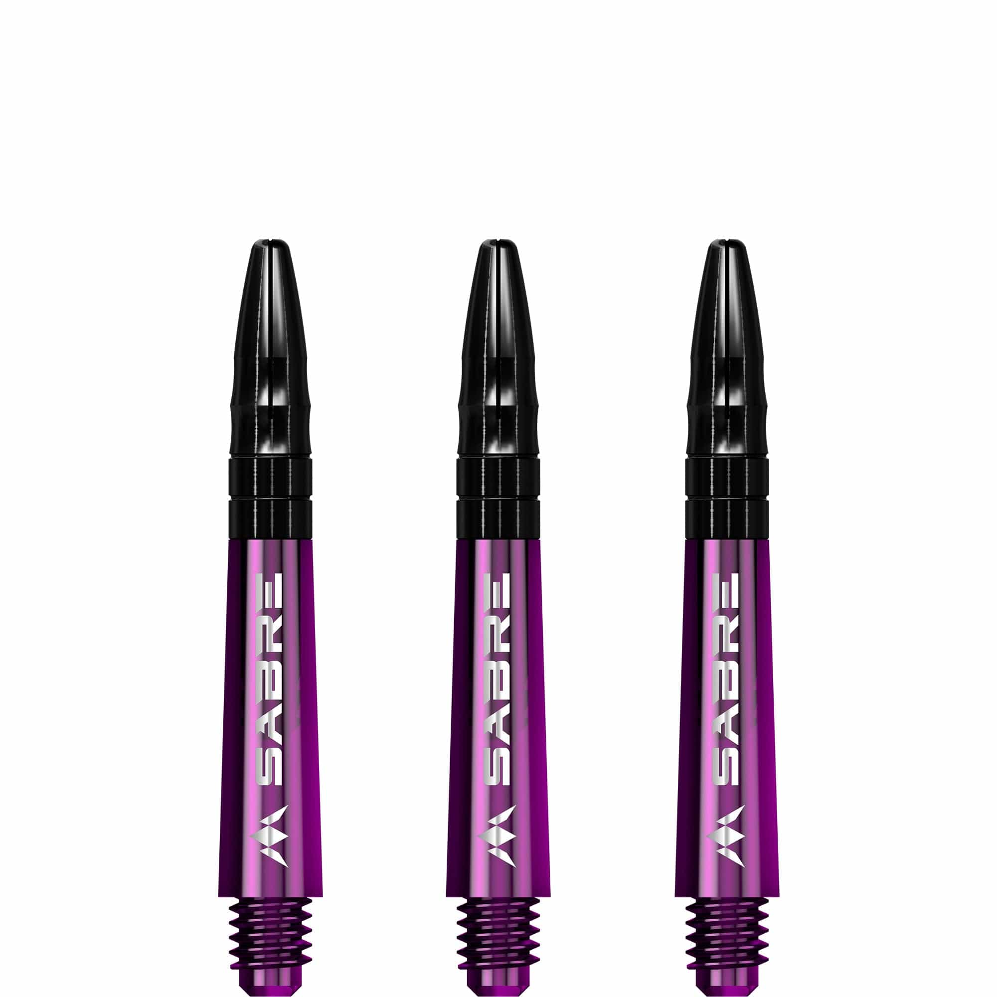 Mission Sabre Shafts - Polycarbonate Dart Stems - Purple - Black Top Short