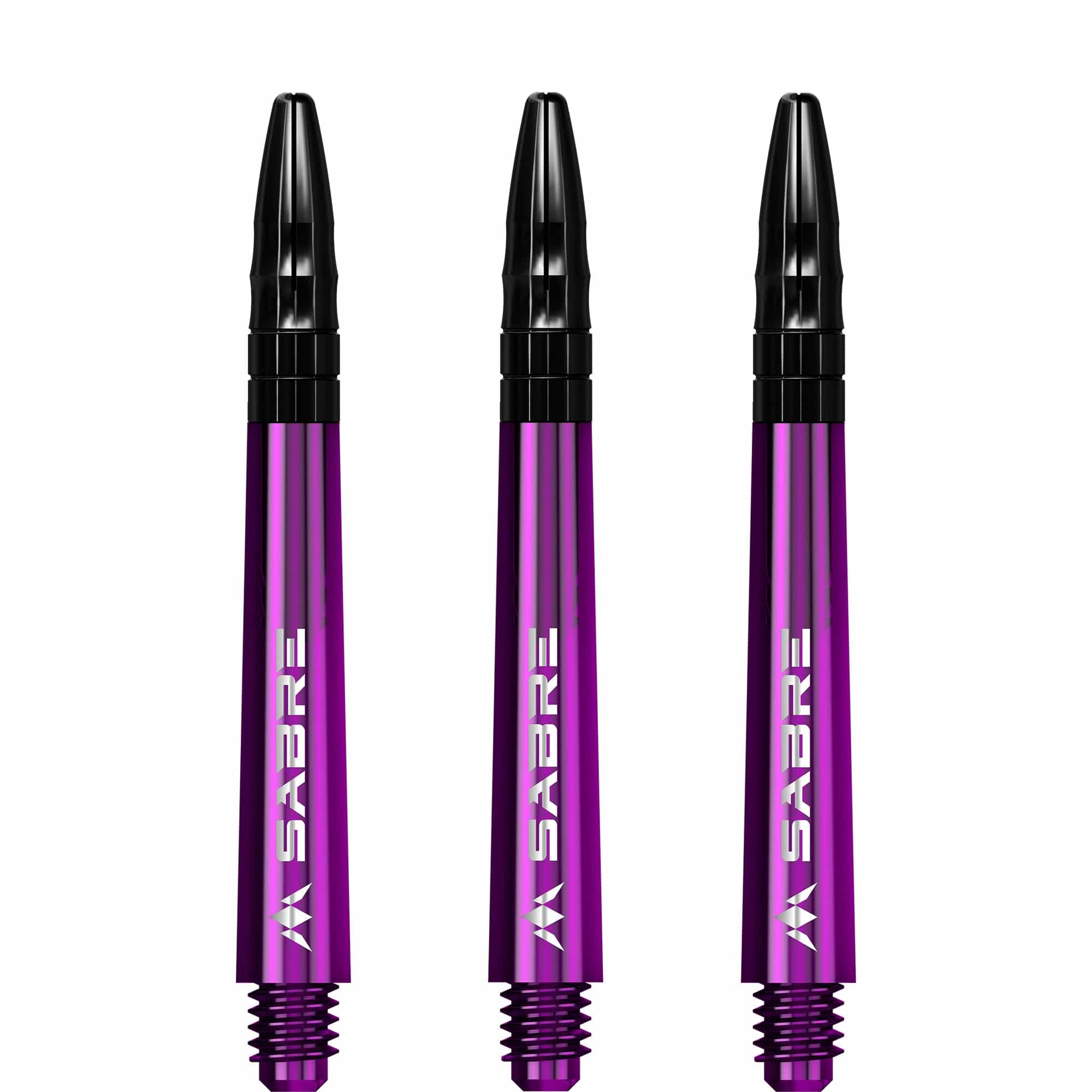 Mission Sabre Shafts - Polycarbonate Dart Stems - Purple - Black Top Tweenie Plus
