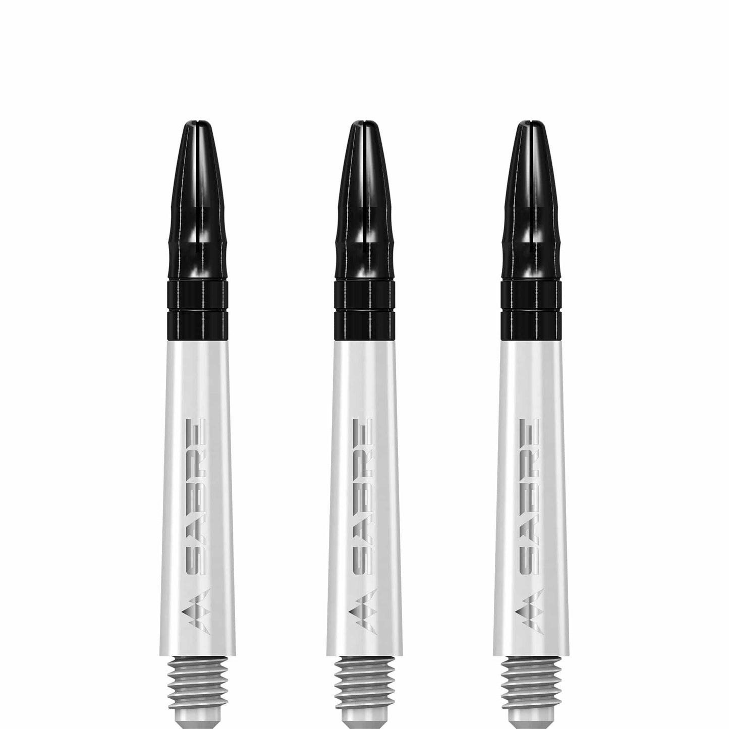 Mission Sabre Shafts - Polycarbonate Dart Stems - White - Black Top Tweenie