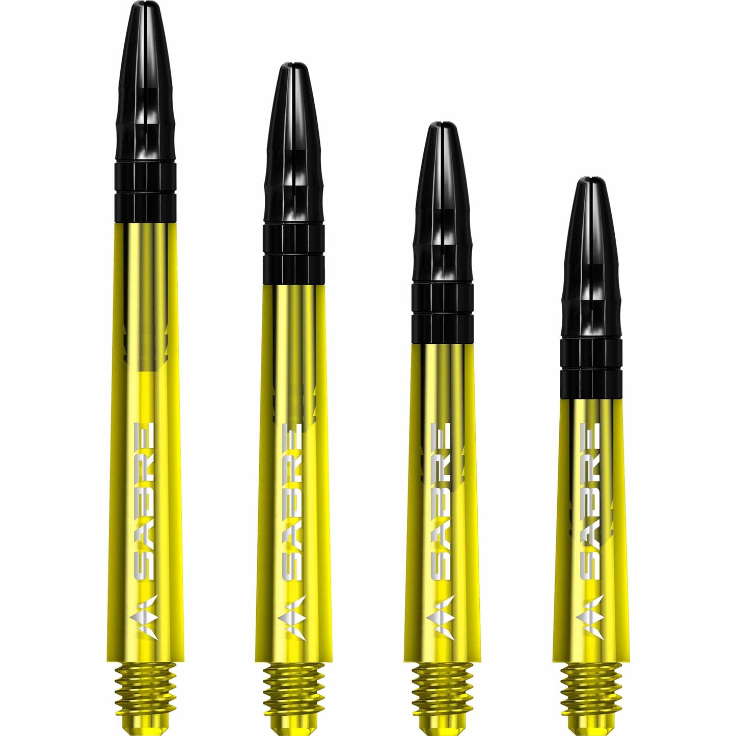 Mission Sabre Shafts - Polycarbonate Dart Stems - Yellow - Black Top